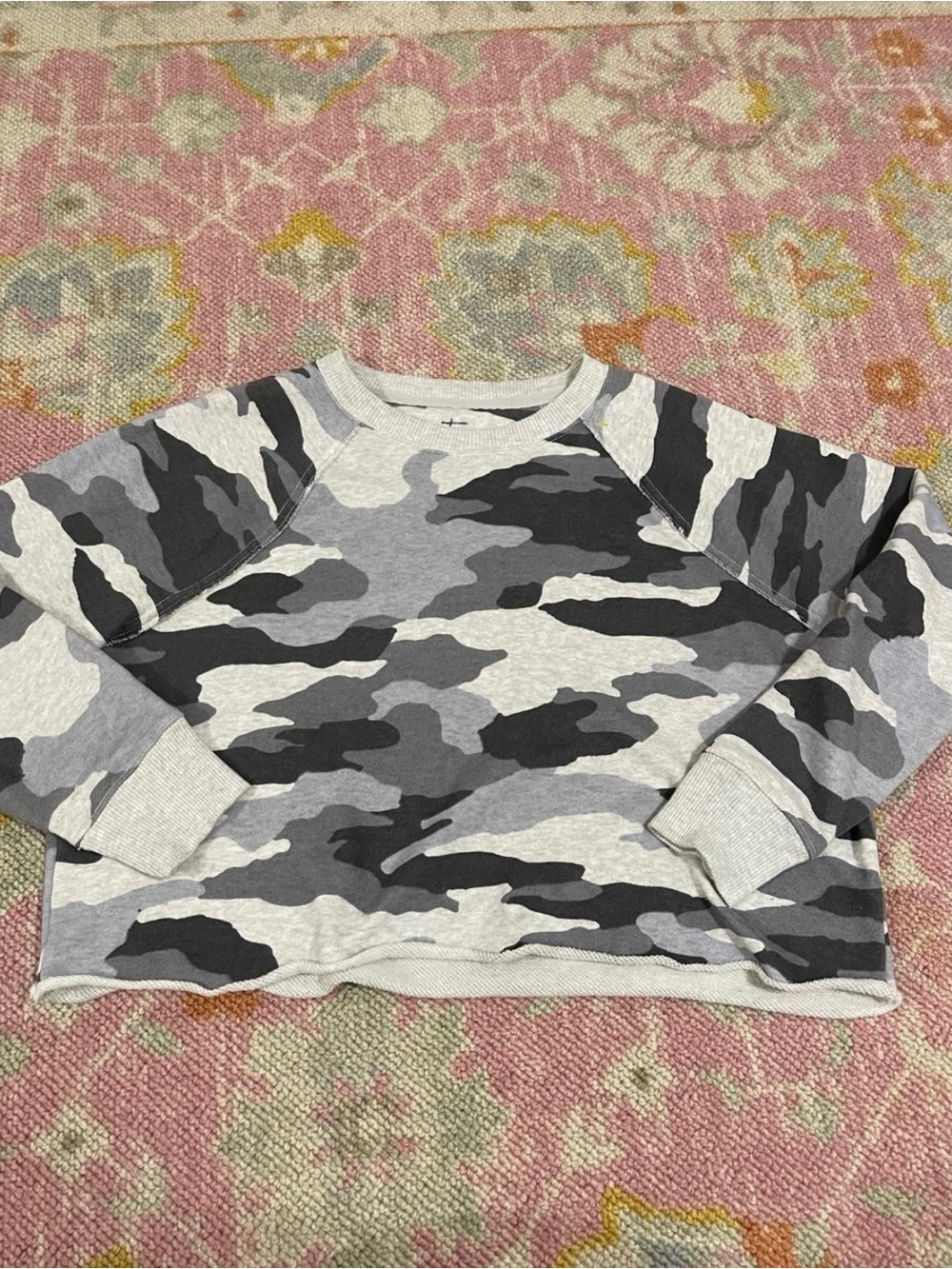 Aerie Cropped Camo Crew